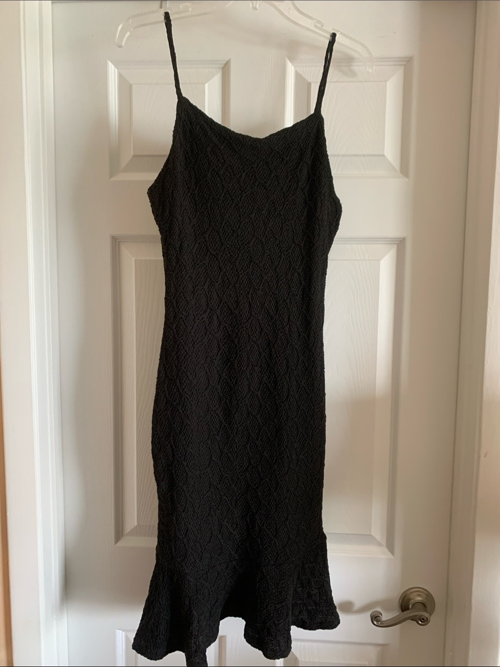 Culture  Code Black Spaghetti Strap Textured Midi Dress
